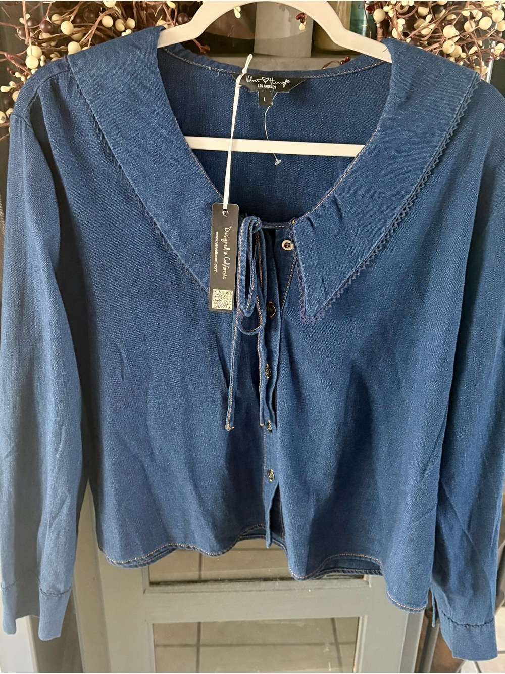 Velvet Heart Women's Blue Button-Front Blue Jean Shirt